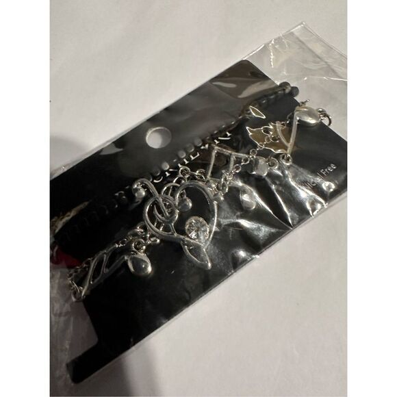 NEW IN PACKAGE Music Note Heart silver chain 3pk - Picture 3 of 7